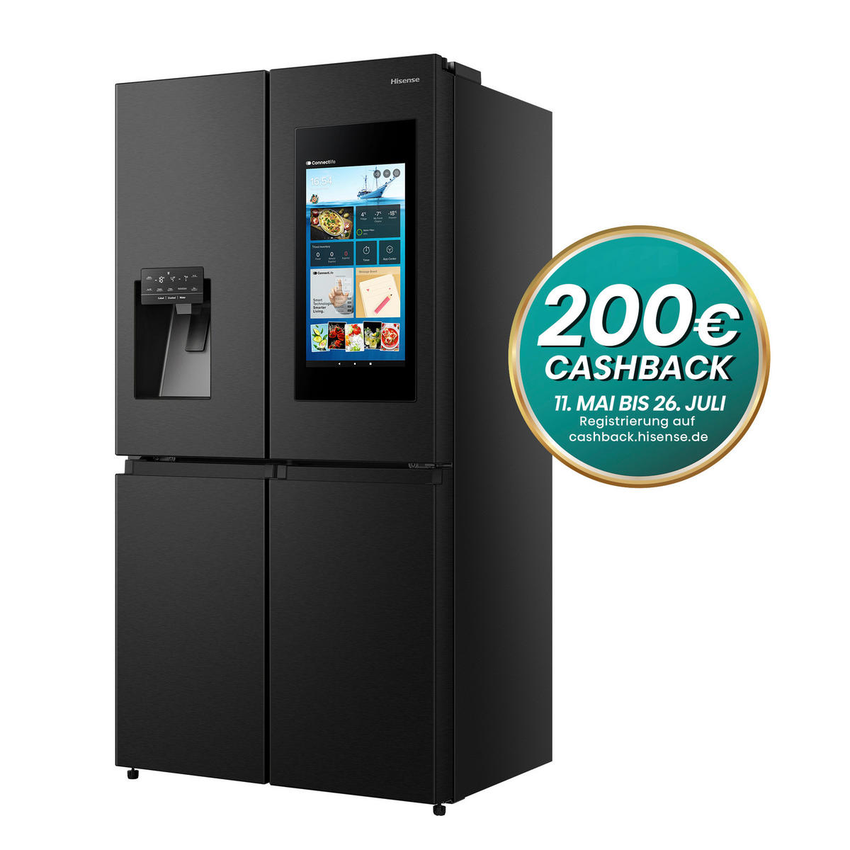 MULTI-DOOR 91,4/178,5/72,5 cm RQ760N4IFE  - Schwarz, Basics, Metall (91,4/178,5/72,5cm) - Hisense