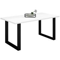 ESSTISCH rechteckig Schwarz, Weiß  - Schwarz/Weiß, MODERN, Holzwerkstoff/Metall (160/90/78cm) - Livetastic