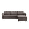 ECKSOFA Graubraun Chenille  - Graubraun/Schwarz, MODERN, Textil/Metall (267/184cm) - Livetastic