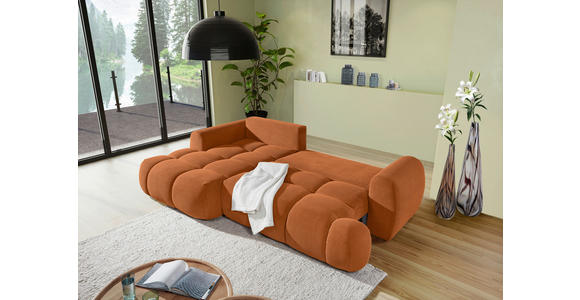 ECKSOFA  in Flachgewebe Rostfarben  - Rostfarben/Schwarz, KONVENTIONELL, Kunststoff/Textil (174/274cm) - Carryhome