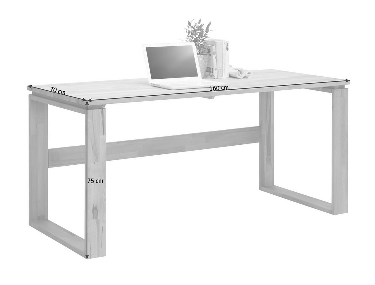 PSACÍ STŮL, barvy buku, 160/70/75 cm - barvy buku, Natur, dřevo (160/70/75cm) - Linea Natura