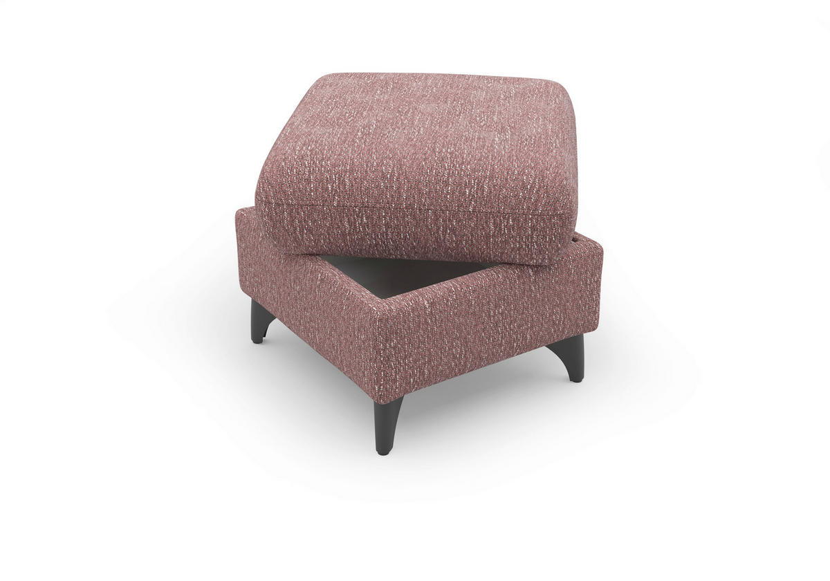 HOCKER in Textil Aubergine  - Aubergine/Schwarz, KONVENTIONELL, Textil/Metall (58/48/58cm) - Sit & More