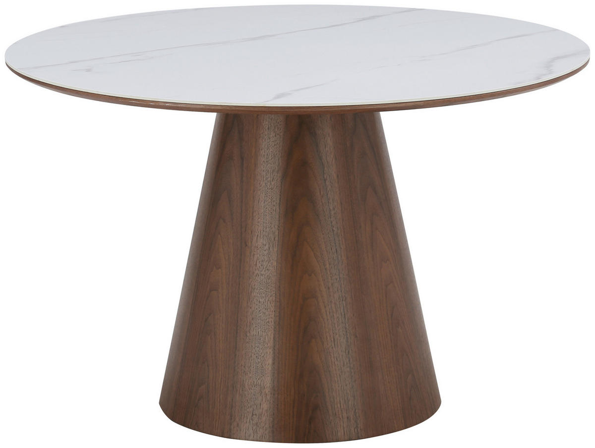 ESSTISCH in Holz, Keramik, Holzwerkstoff  - Walnussfarben/Weiß, MODERN, Holz/Keramik (120/75/120cm) - MID.YOU