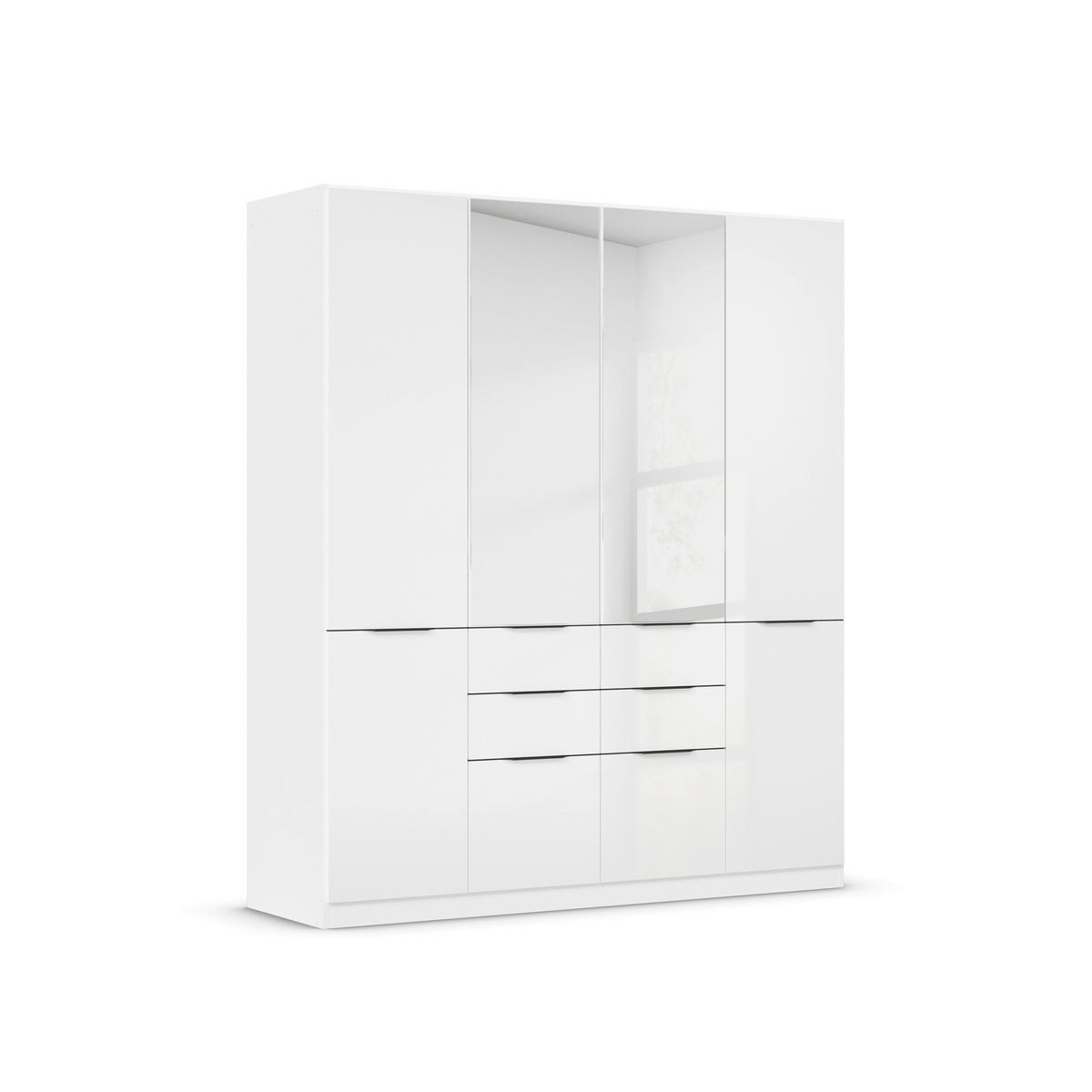 Dulap Cu Uși Rotative, 181/210/54 cm, alb, alb lucios intens - alb/alb lucios intens, Modern, material pe bază de lemn (181/210/54cm) - Hom`in