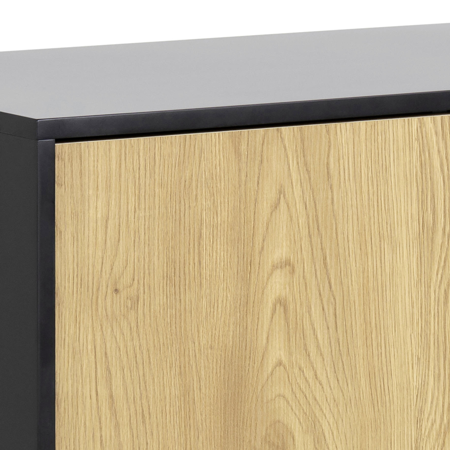 SKÄNK 120/82/40 cm - svart/ekfärgad, Modern, metall/träbaserade material (120/82/40cm) - Best Price
