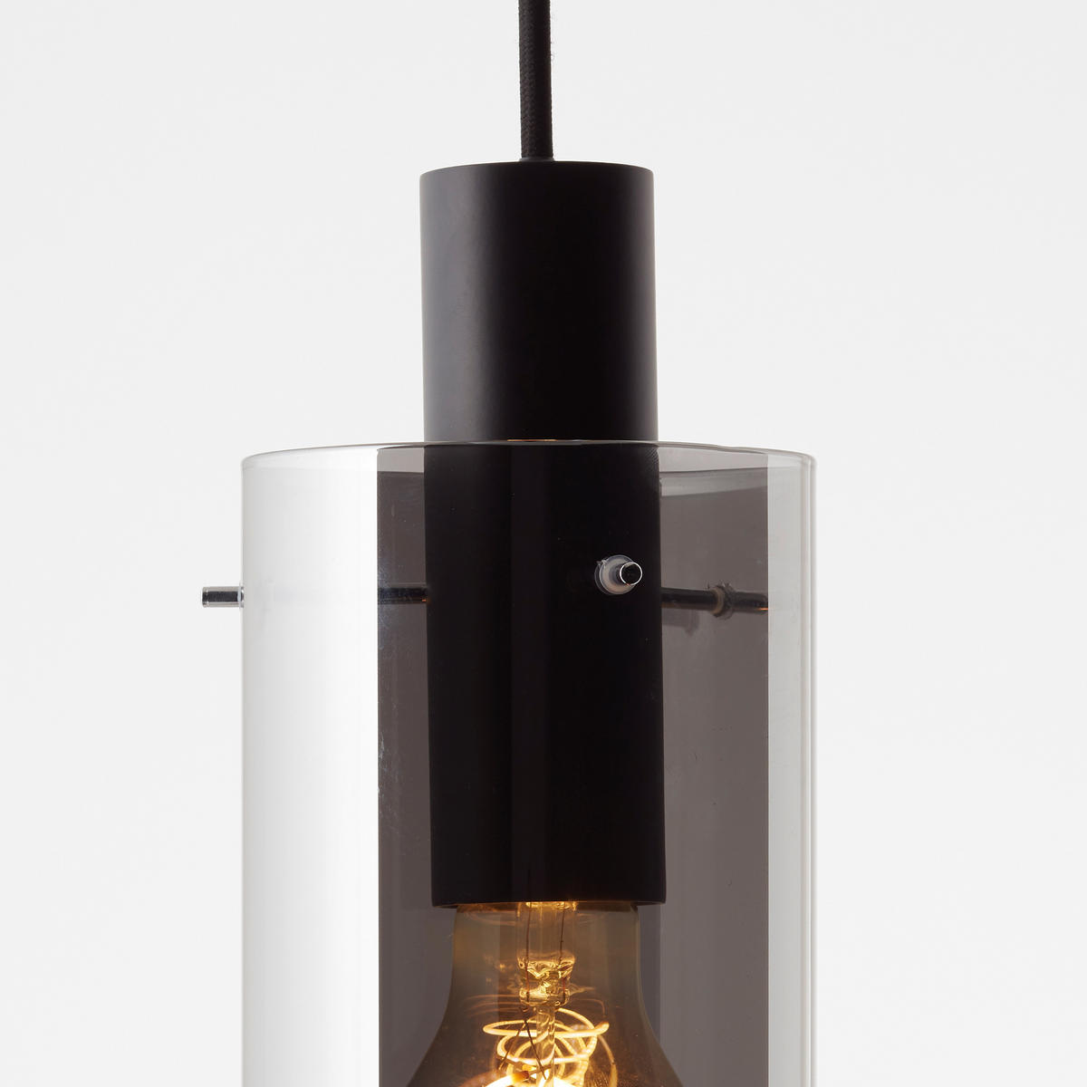 VISEČA SVETILKA  AMALIA      11/130 cm      E27 - siva/črna, Trend, kovina/steklo (11/130cm)