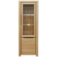 VITRINE in massiv Buche Buchefarben  - Buchefarben/Schwarz, Design, Glas/Holz (70/199/40cm) - Livetastic