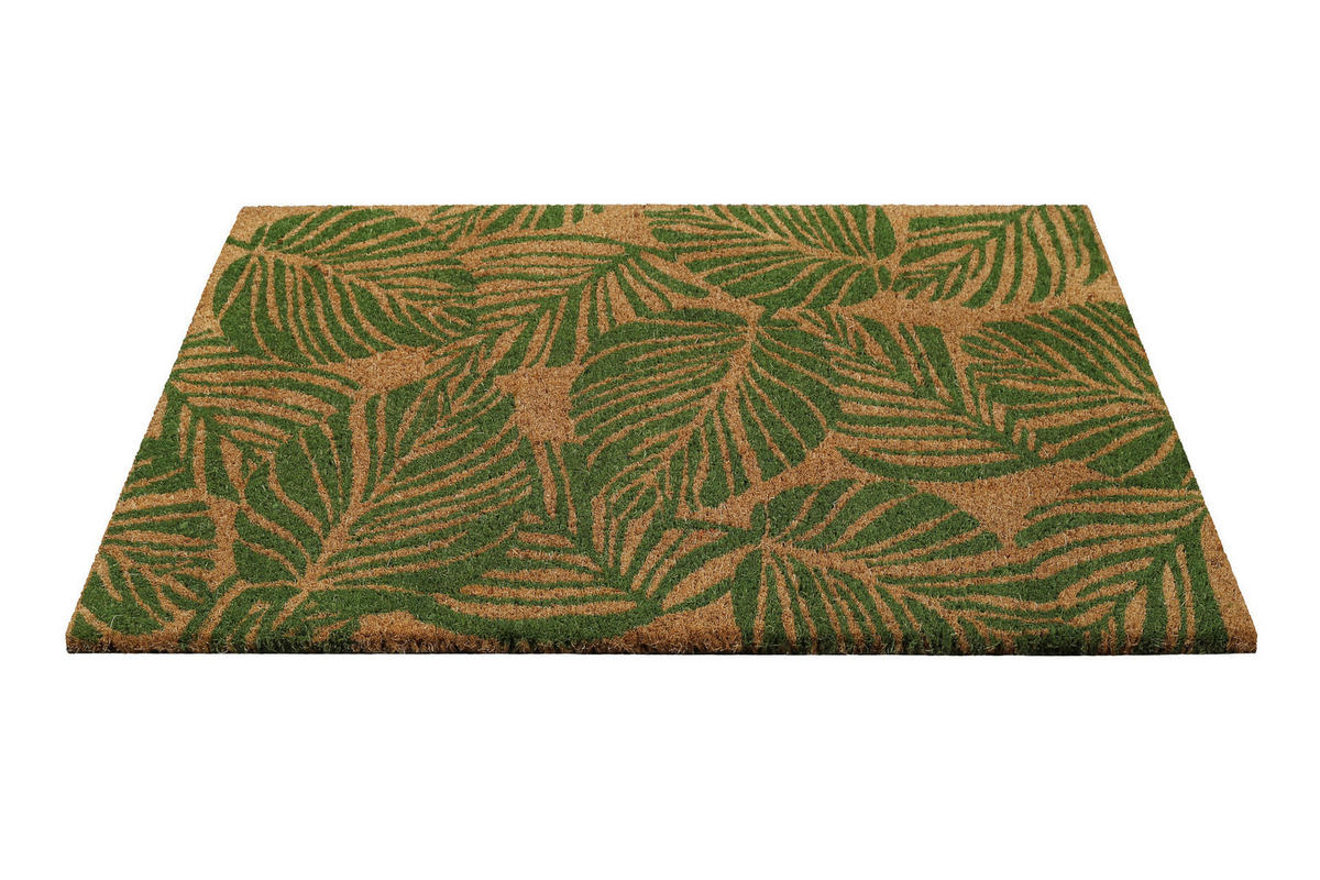 FUßMATTE 60/90 cm Jungle Mat  - Beige/Grün, Design, Kunststoff/Textil (60/90cm) - WECON HOME