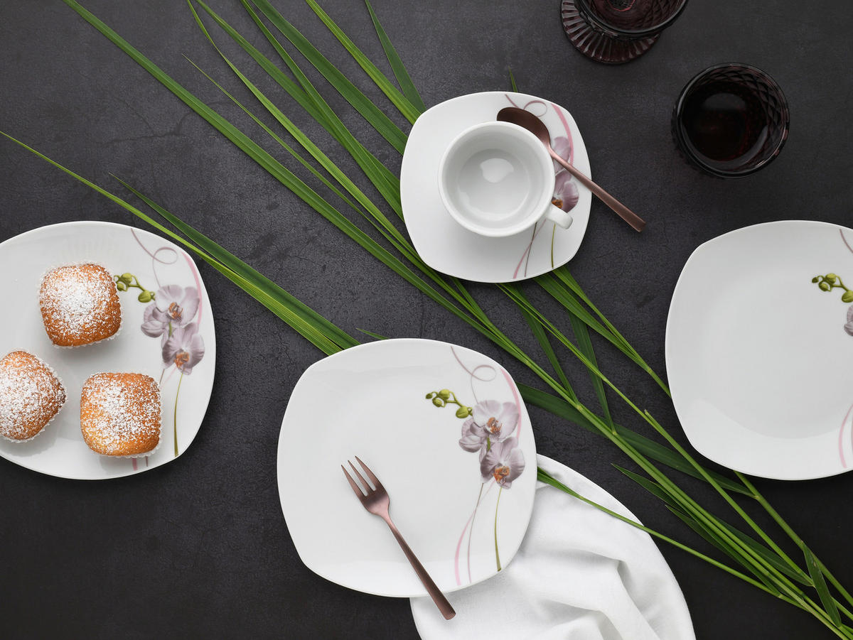 KAFFEESERVICE Multicolor Square Orchidee 18-teilig  - Multicolor, Trend, Keramik - Creatable