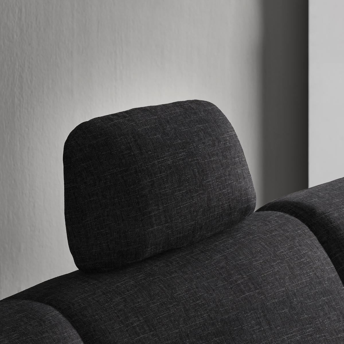 ECKSOFA in Chenille Anthrazit  227/208 cm  - Anthrazit/Alufarben, KONVENTIONELL, Textil/Metall (227/208cm) - Sedda