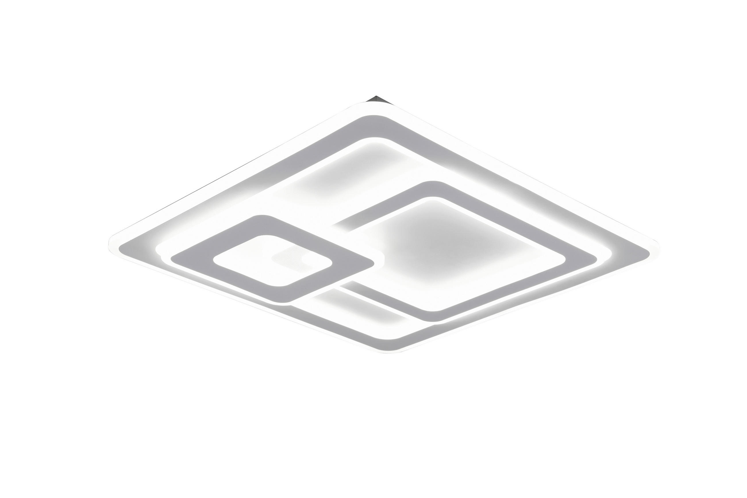 STROPNÍ LED SVÍTIDLO, 51,5/51,5/7 cm - bílá, Lifestyle, kov/plast (51,5/51,5/7cm) - Novel
