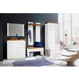 GARDEROBENSCHRANK Romina in 91/198/38 cm - Eichefarben/Weiß, Design, Glas/Holz (91/198/38cm) - Novel