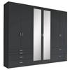 DREHTÜRENSCHRANK in Grau  - Alufarben/Grau, Basics, Glas/Holzwerkstoff (271/210/54cm) - Xora