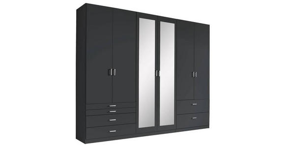 DREHTÜRENSCHRANK 271/210/54 cm  - Alufarben/Grau, Basics, Glas/Holzwerkstoff (271/210/54cm) - Xora