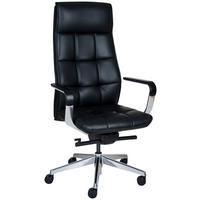 CHEFSESSEL Schwarz, Alufarben  - Schwarz/Alufarben, KONVENTIONELL, Leder/Kunststoff (66/68/118,5cm) - Venda