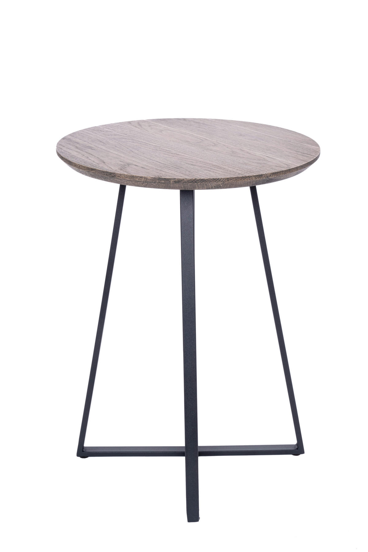 BEISTELLTISCH in Holz, Metall  - Eiche dunkel/Schwarz, Natur, Holz/Metall (40/55cm)