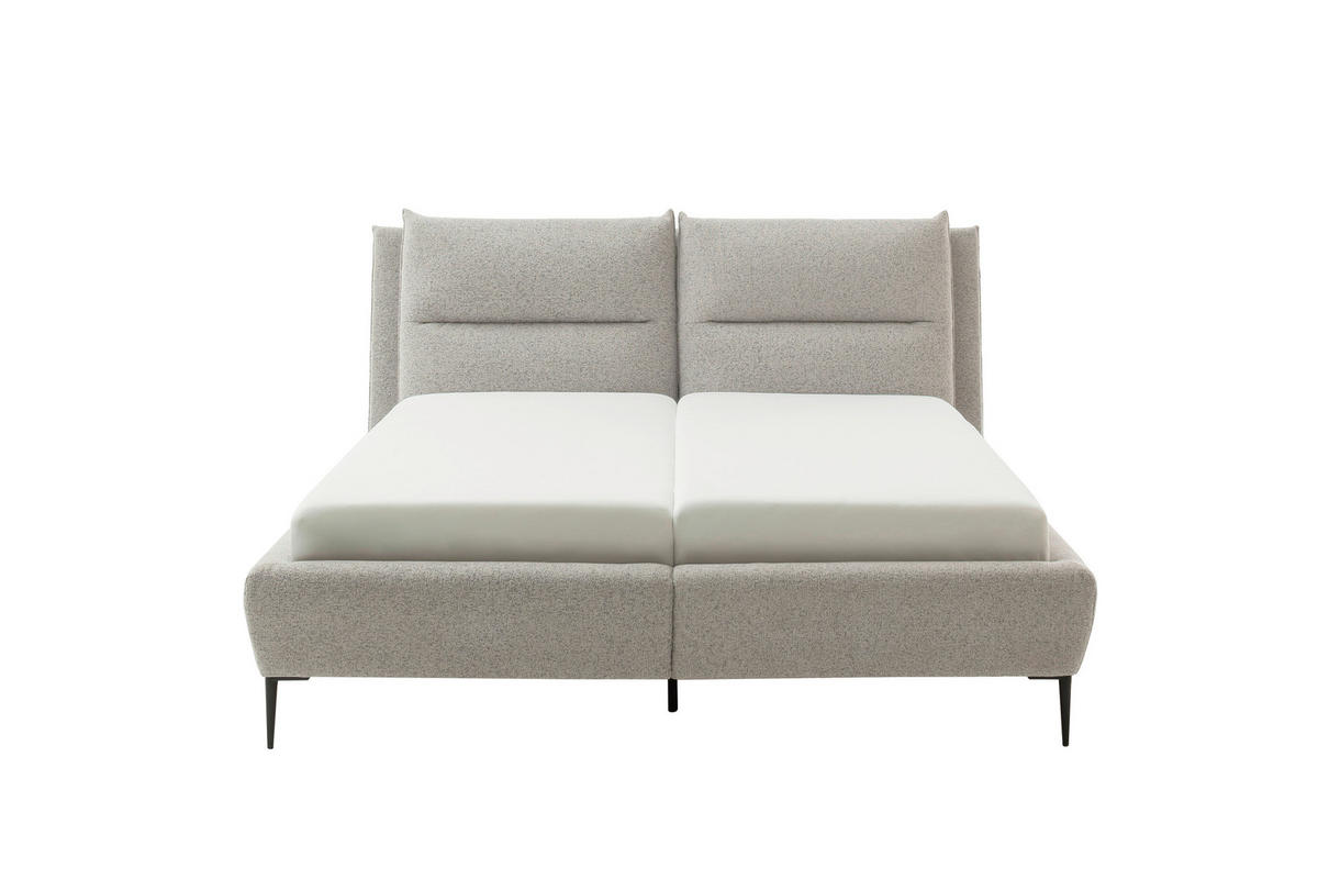 POLSTERBETT 180/200 cm  in Creme, Schwarz  - Creme/Schwarz, Modern, Holzwerkstoff/Textil (180/200cm) - MID.YOU