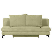 SCHLAFSOFA in Cord Hellgrün  - Schwarz/Hellgrün, Konventionell, Textil/Metall (200/78/95cm) - home24