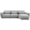 ECKSOFA  in Chenille Greige  340/190 cm  - Greige/Schwarz, Design, Kunststoff/Textil (340/190cm) - Belluti