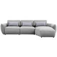 ECKSOFA  in Chenille Greige  340/190 cm  - Greige/Schwarz, Design, Kunststoff/Textil (340/190cm) - Belluti