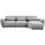ECKSOFA  in Chenille Greige  340/190 cm  - Greige/Schwarz, Design, Kunststoff/Textil (340/190cm) - Belluti