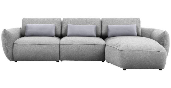 ECKSOFA  in Chenille Greige  340/190 cm  - Greige/Schwarz, Design, Kunststoff/Textil (340/190cm) - Belluti