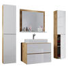 BADEZIMMER 5-teilig  in 147 cm  - Honigeiche/Weiss, Modern, Keramik/Holzwerkstoff (147cm) - MID.YOU