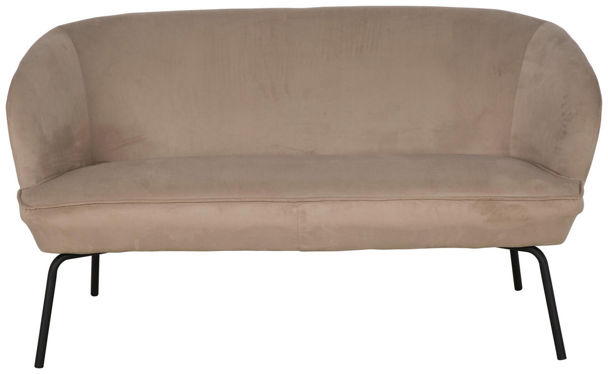KÜCHENSOFA  - Taupe/Schwarz, MODERN, Textil/Metall (148/77/73cm) - P & B