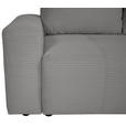 ECKSOFA inkl. Funktion Grau Cord  - Schwarz/Grau, Design, Kunststoff/Textil (248/146cm) - Xora