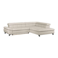 ECKSOFA Beige Chenille  - Chromfarben/Beige, KONVENTIONELL, Textil/Metall (312/234cm) - Livetastic