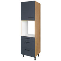 GERÄTEUMBAUSCHRANK 60/216,6/58 cm  in Blau, Eichefarben  - Blau/Eichefarben, MODERN, Holzwerkstoff/Metall (60/216,6/58cm) - Nobilia