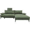 ECKSOFA Grün Webstoff  - Schwarz/Grün, Design, Textil/Metall (260/192cm) - MID.YOU