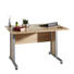 SCHREIBTISCH Alufarben, Eichefarben - Eichefarben/Alufarben, Design, Metall (120/80cm)