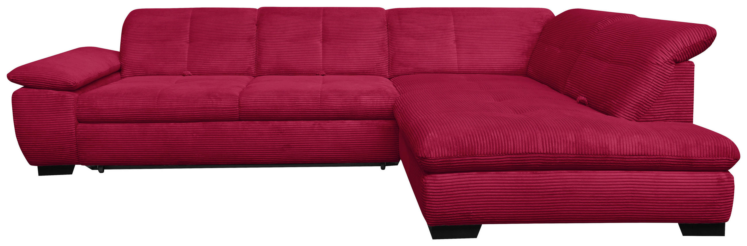 ECKSOFA Rot Cord  - Rot/Schwarz, Design, Textil/Metall (313/242cm) - Xora