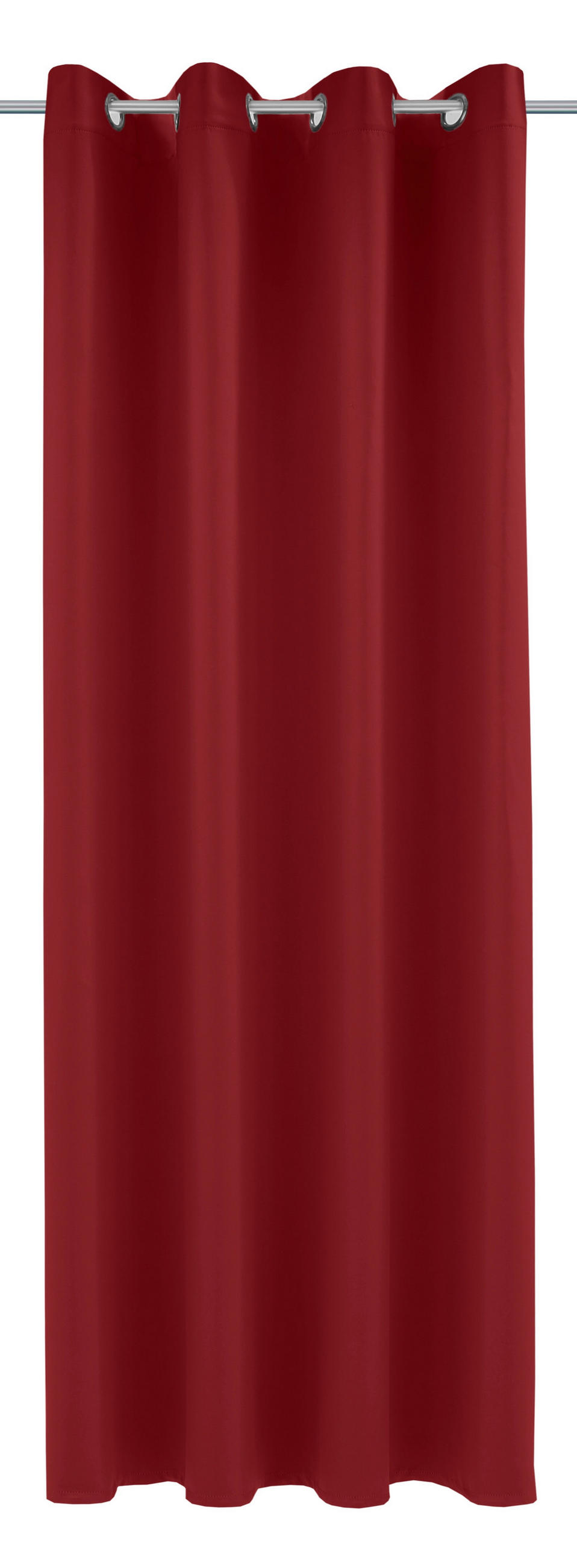 ZAVESA SA KARIKAMA tamnocrvena - tamnocrvena, Konvencionalno, tekstil (140/245cm) - Esposa