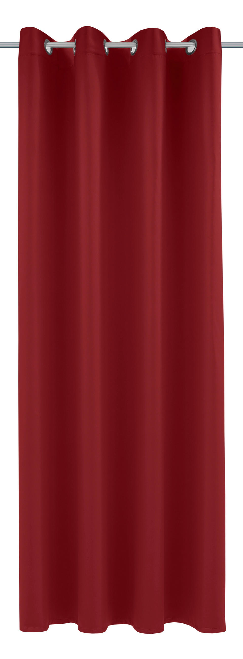 ZAVESA SA KARIKAMA tamnocrvena - tamnocrvena, Konvencionalno, tekstil (140/245cm) - Esposa