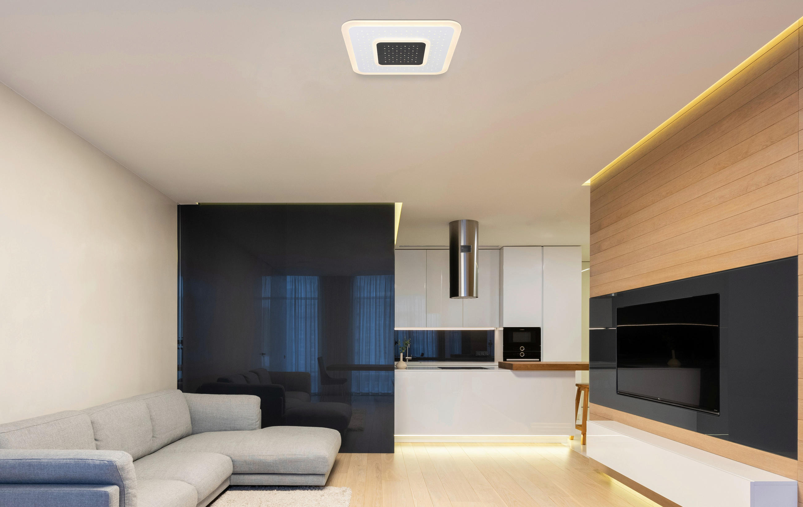 LED-DECKENLEUCHTE 47 W    46/46/5,5 cm  - Weiss/Opal, Design, Kunststoff/Metall (46/46/5,5cm) - Globo