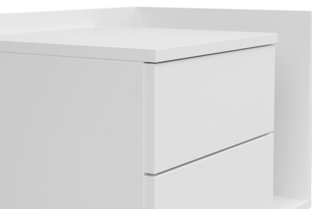 NACHTKÄSTCHEN 50/48/38 cm  in Weiß  - Graphitfarben/Weiß, Design, Holzwerkstoff/Kunststoff (50/48/38cm) - Lomoco