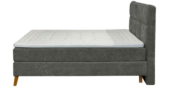 BOXSPRINGBETT 180/200 cm  in Anthrazit  - Eichefarben/Anthrazit, KONVENTIONELL, Holz/Textil (180/200cm) - Carryhome