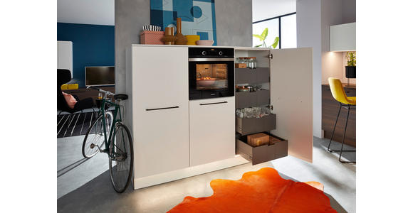EINBAUKÜCHE - Nussbaumfarben/Weiß, Design, Holzwerkstoff/Kunststoff - Dieter Knoll
