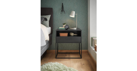 NACHTKÄSTCHEN 60/65/39 cm  in Graphitfarben  - Schwarz/Graphitfarben, Design, Holzwerkstoff/Kunststoff (60/65/39cm) - Carryhome