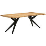 ESSTISCH in Holz, Metall 200/100/76 cm  - Schwarz/Akaziefarben, LIFESTYLE, Holz/Metall (200/100/76cm) - Landscape