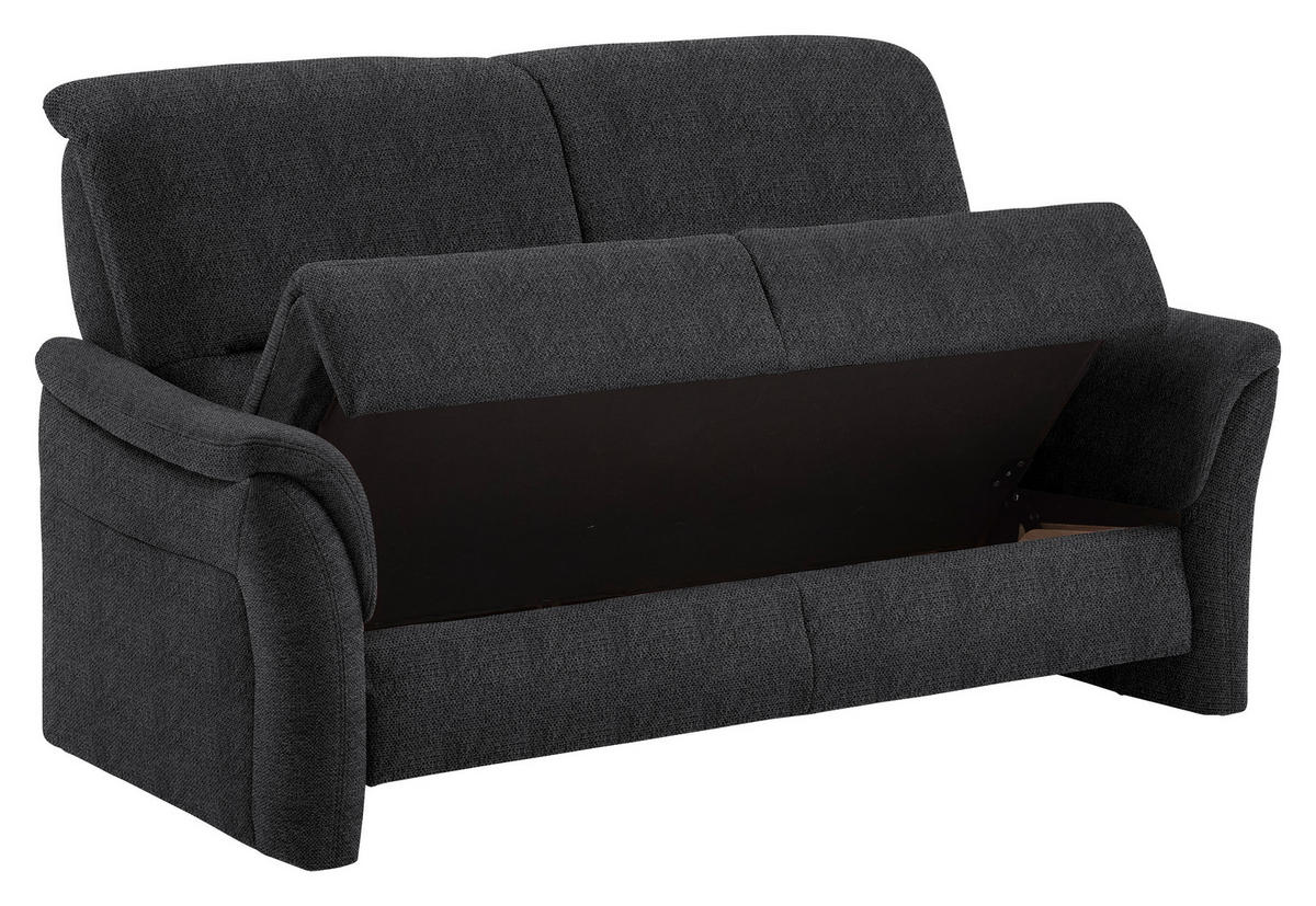 SITZGARNITUR Flachgewebe Schwarz  - Alufarben/Schwarz, Konventionell, Textil/Metall (198/172/96/93cm) - Beldomo Premium