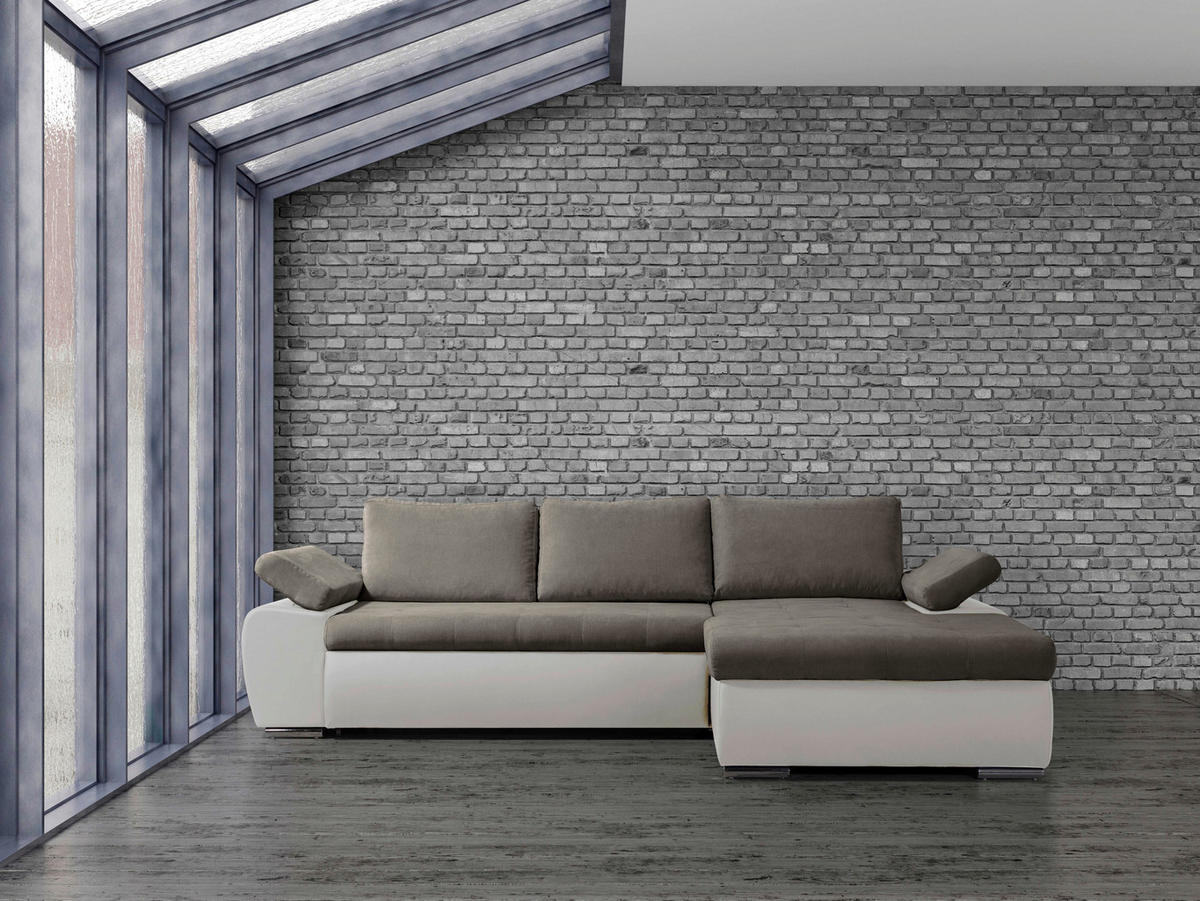 ECKSOFA JOY I -EXKLUSIV- TOP- - Beige/Weiß, Design, Kunststoff/Textil (271/175cm) - Xora