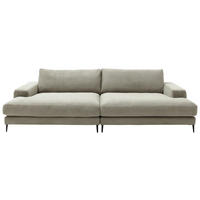 BIGSOFA in Cord Graubraun  - Graubraun/Schwarz, Design, Textil/Metall (296/83/177cm) - Dieter Knoll