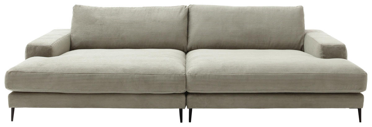 BIGSOFA in Cord Graubraun  - Graubraun/Schwarz, Design, Textil/Metall (296/83/177cm) - Dieter Knoll