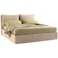 POLSTERBETT 180/200 cm,  in Beige, gepolstertes Kopfteil, Lattenrost, Bettkasten,  - Beige/Silberfarben, Design, Holz/Kunststoff (180/200cm) - Milino
