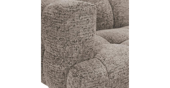 SITZBANK in Textil Graubraun  - Graubraun/Schwarz, Design, Textil/Metall (176/91/78cm) - Novel