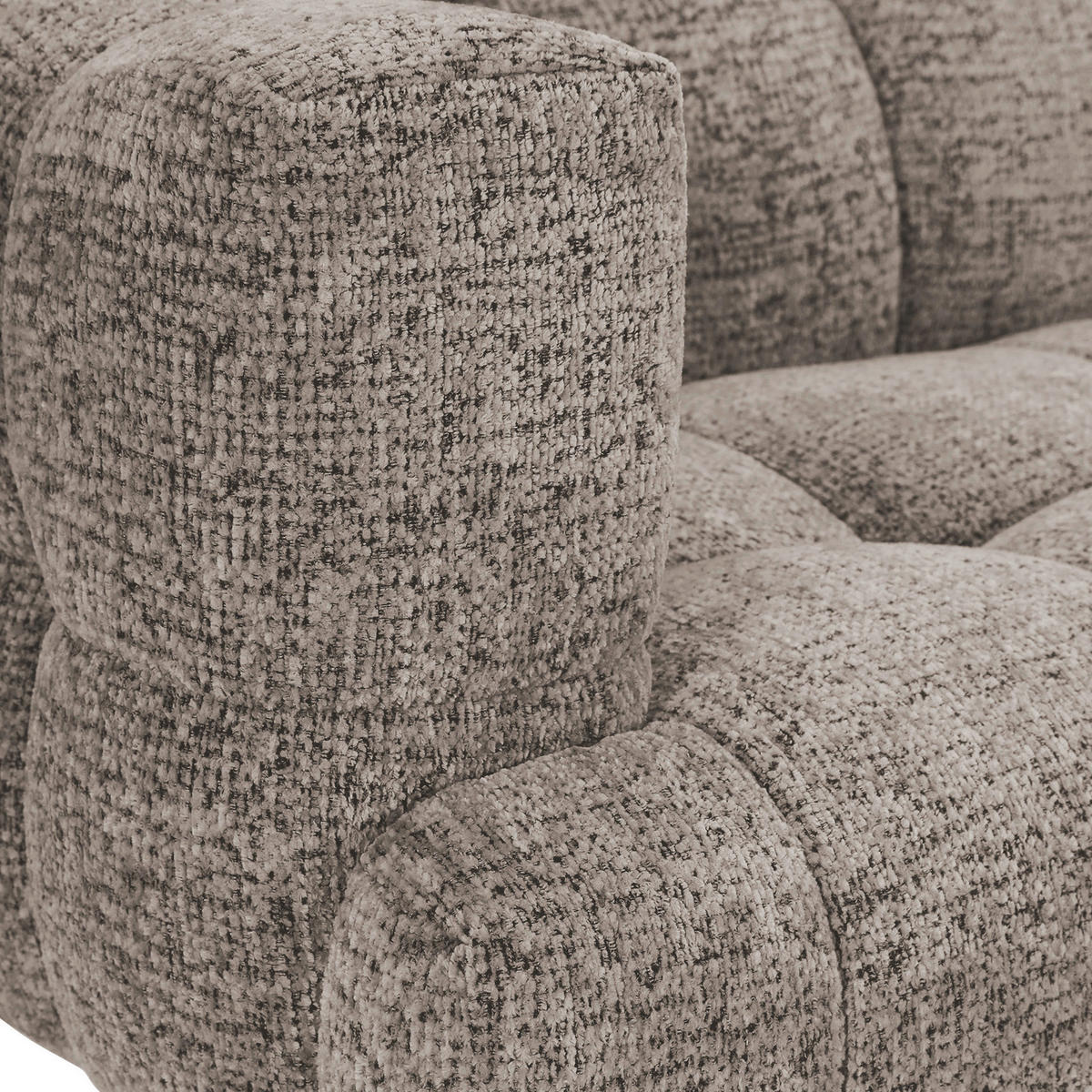 SITZBANK 176/91/78 cm Chenille Graubraun Metall  - Graubraun/Schwarz, Design, Textil/Metall (176/91/78cm) - Novel