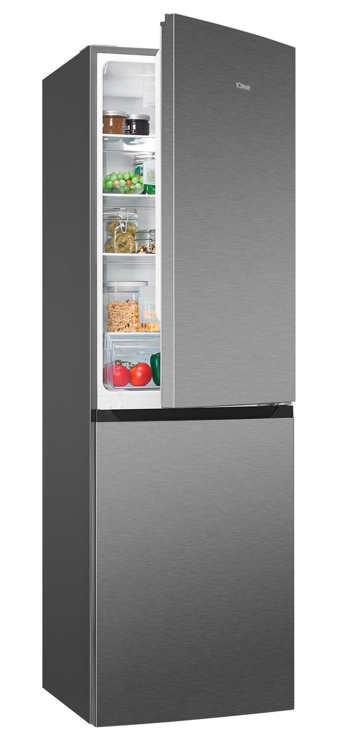 KÜHL-GEFRIER-KOMBINATION 54/179,5/60 cm 773609  - Edelstahlfarben, Basics, Glas/Kunststoff (54/179,5/60cm) - Bomann